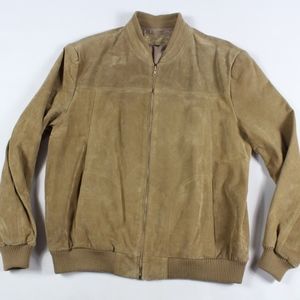 Vtg Deerskin Trading Post Leather Bomber Jacket